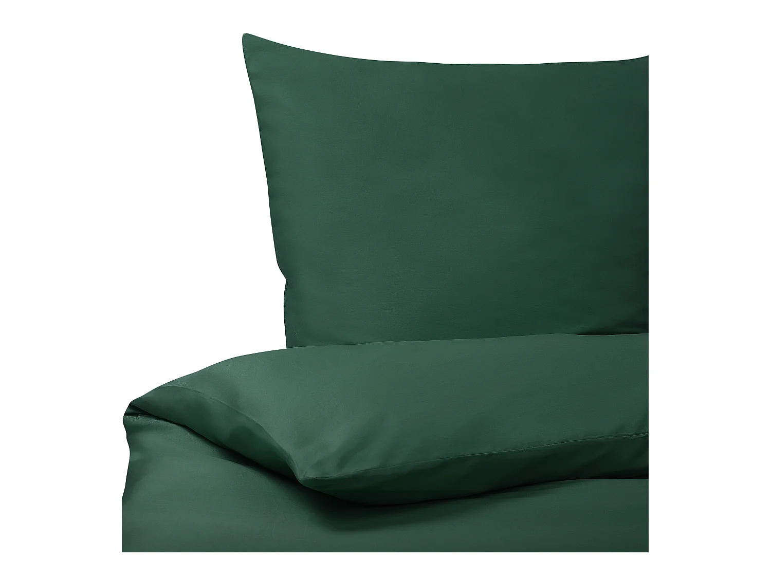 Ensemble de housses de couette Unicolore HARMONRIDGE 155x220 cm Satin de coton Vert foncé