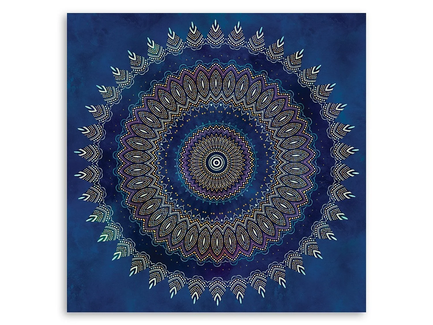 Tableau bois mandala, abstraction - 40 x 40 cm