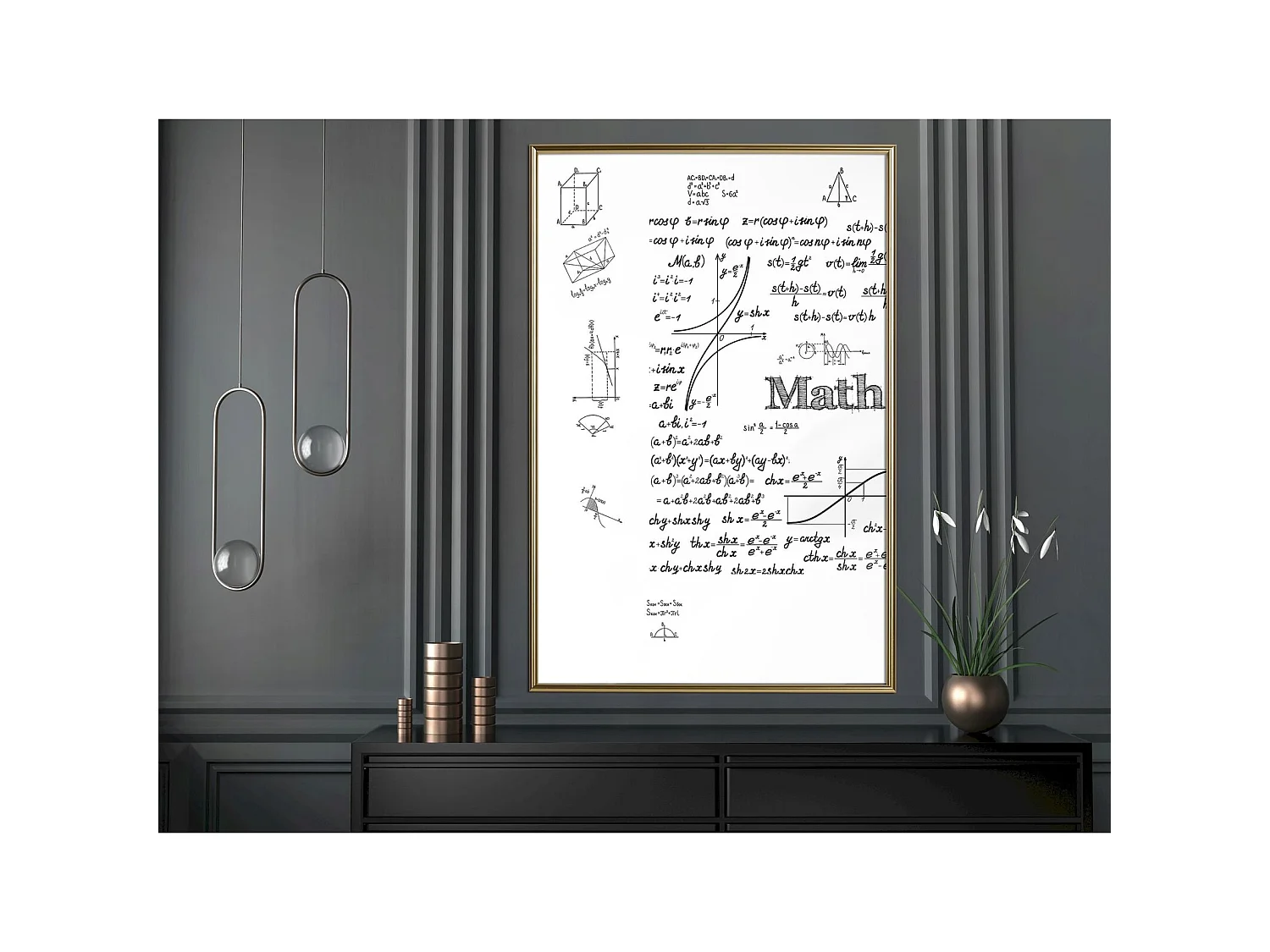 Tableau cadre Formules mathématiques - 40 x 60 cm
