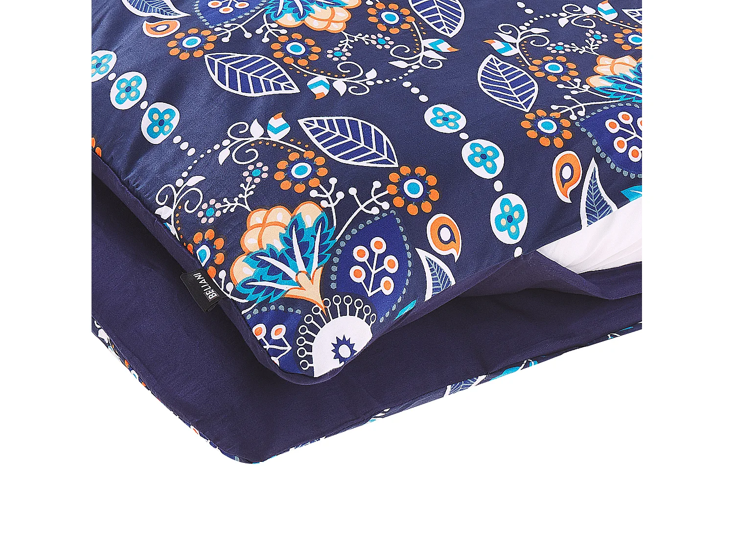 Ensemble de housses de couette MADRONA Satin de coton 135 x 200 cm Bleu foncé