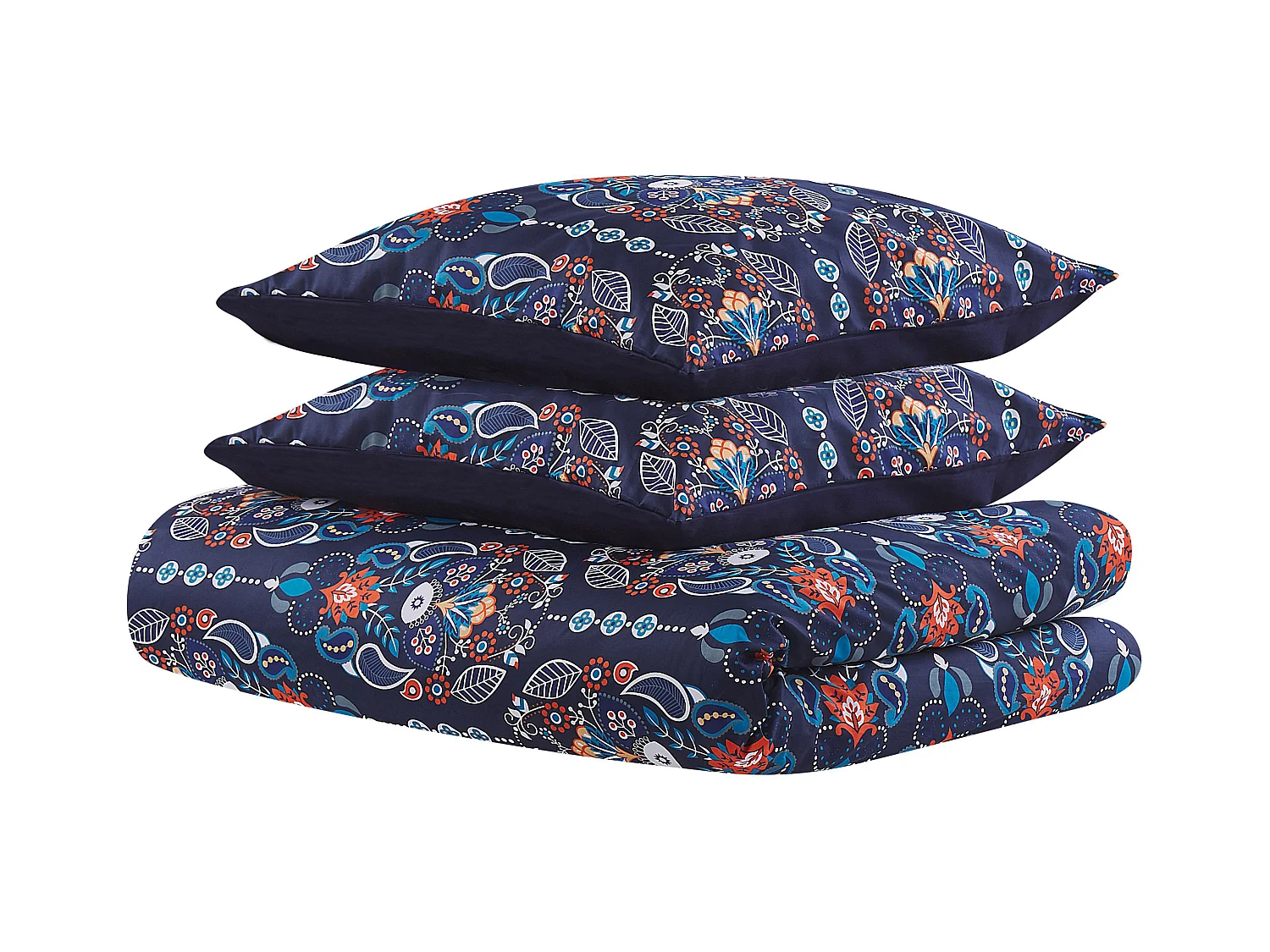 Komplet pościeli MADRONA Bawełna satynowa 155 x 220 cm Ciemnoniebieski