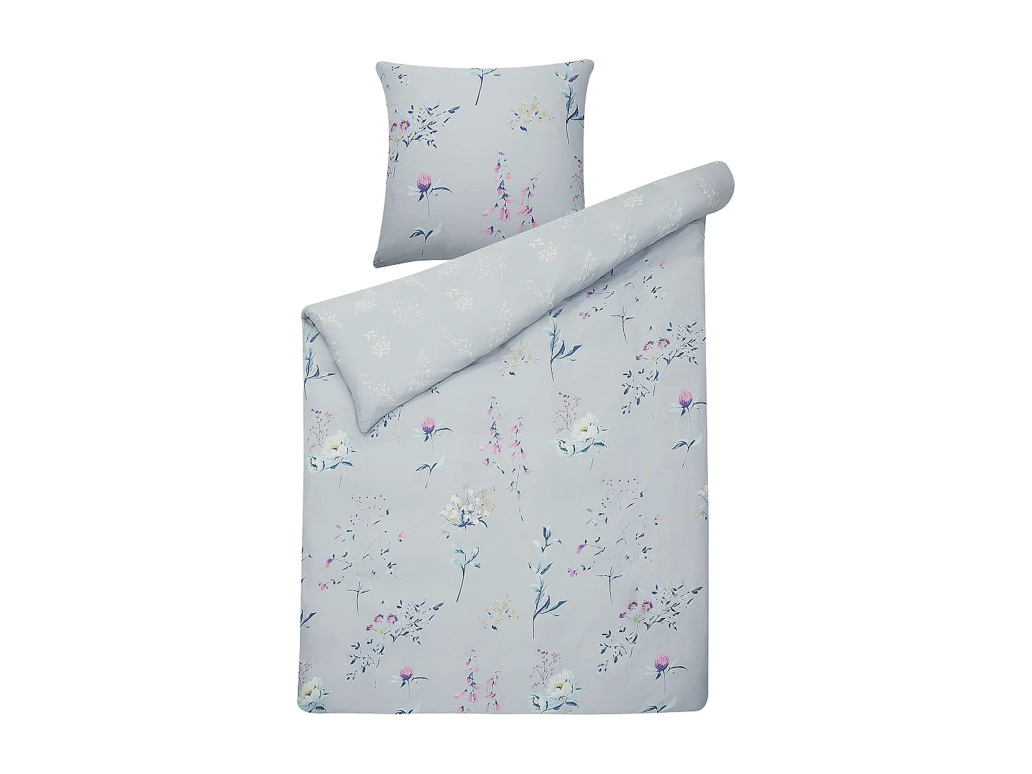 Conjunto de capas de edredão EVERGREEN Cetim de algodão 135 x 200 cm Azul claro