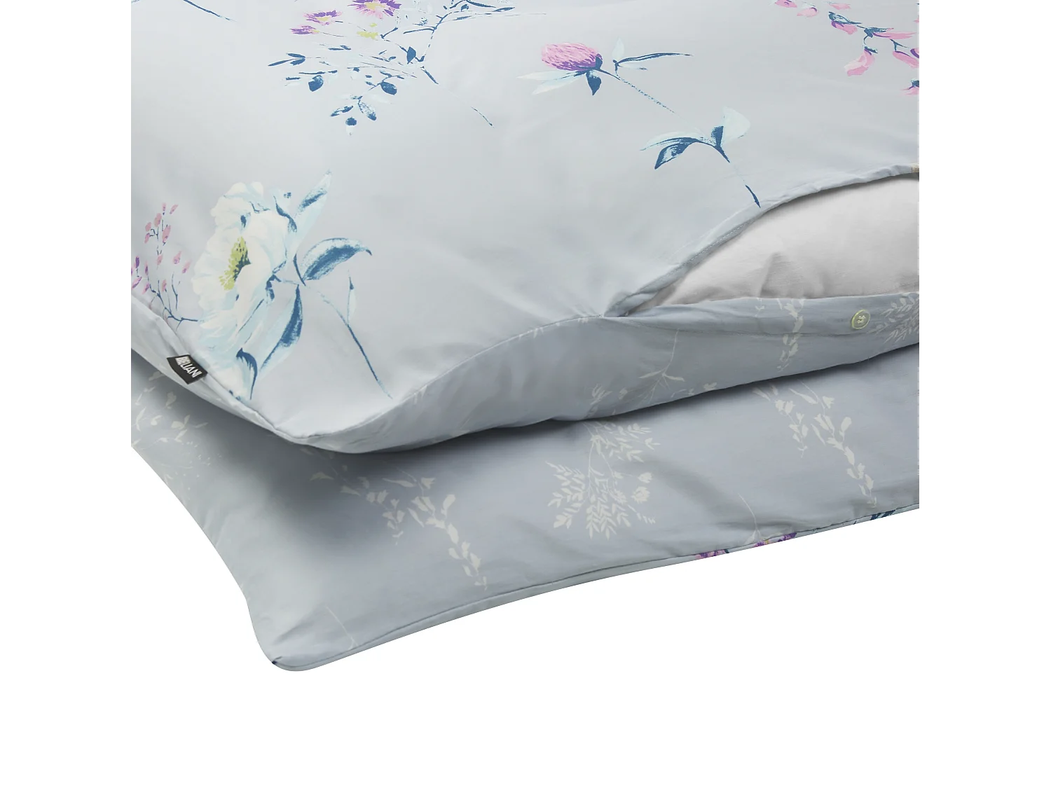 Conjunto de capas de edredão EVERGREEN Cetim de algodão 135 x 200 cm Azul claro