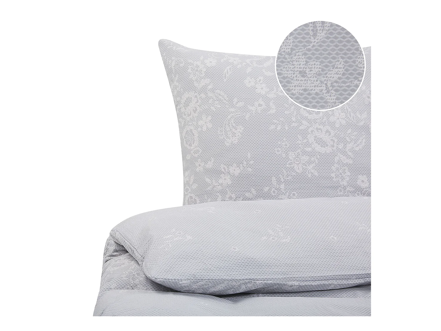 Ensemble de housses de couette MORNINGSIDE Satin de coton 220 x 240 cm Gris