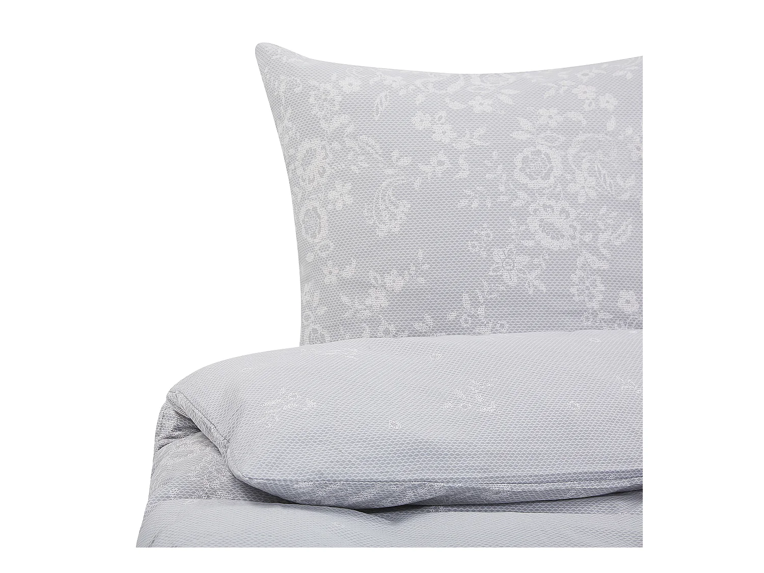 Bettwäsche Set grau 3-teilig Komfortgröße 220x240 cm mit Knöpfen Morningside