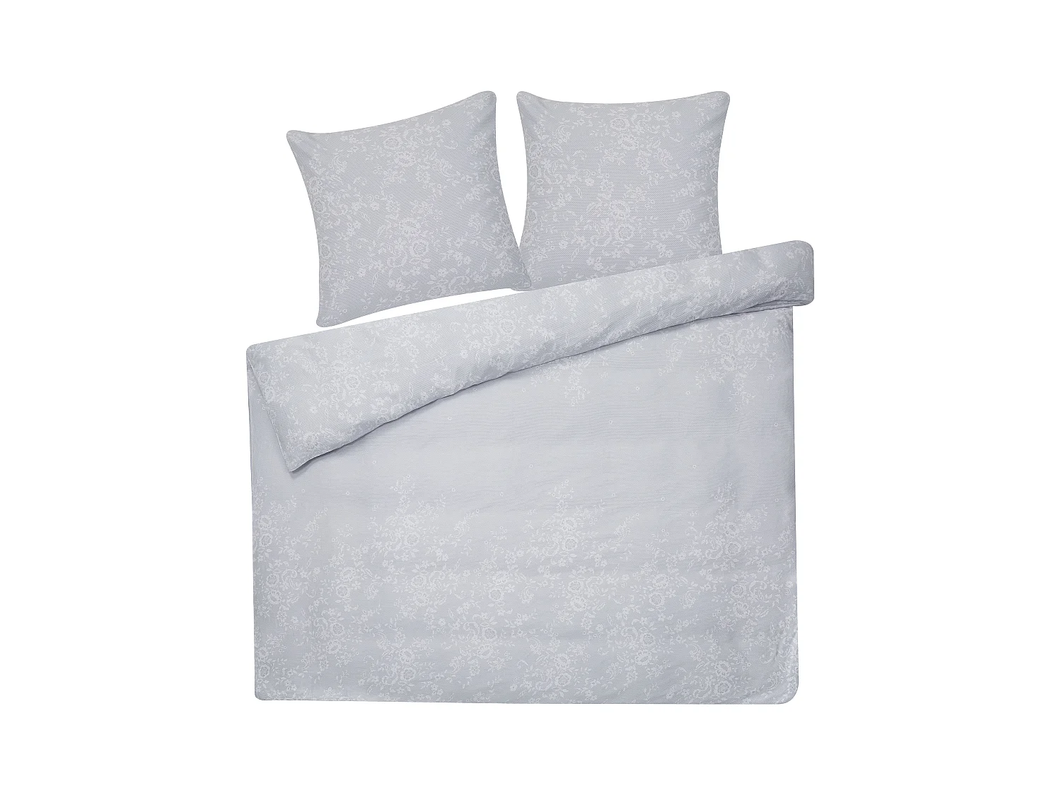 Bettwäsche Set grau 3-teilig Komfortgröße 220x240 cm mit Knöpfen Morningside