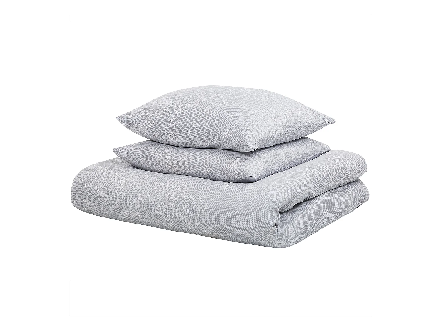 Bettwäsche Set grau 3-teilig Komfortgröße 220x240 cm mit Knöpfen Morningside