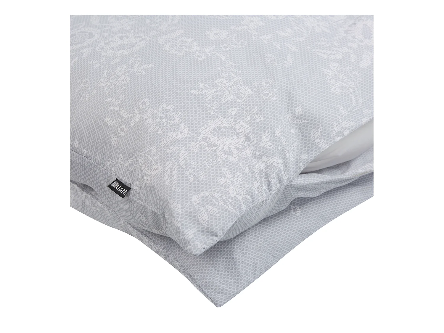 Bettwäsche Set grau 3-teilig Komfortgröße 220x240 cm mit Knöpfen Morningside