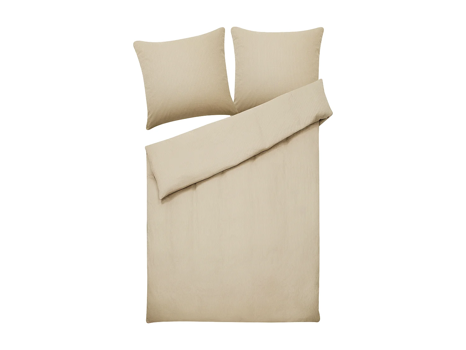 Ensemble de housses de couette AVONDALE Satin de coton 155 x 220 cm Beige