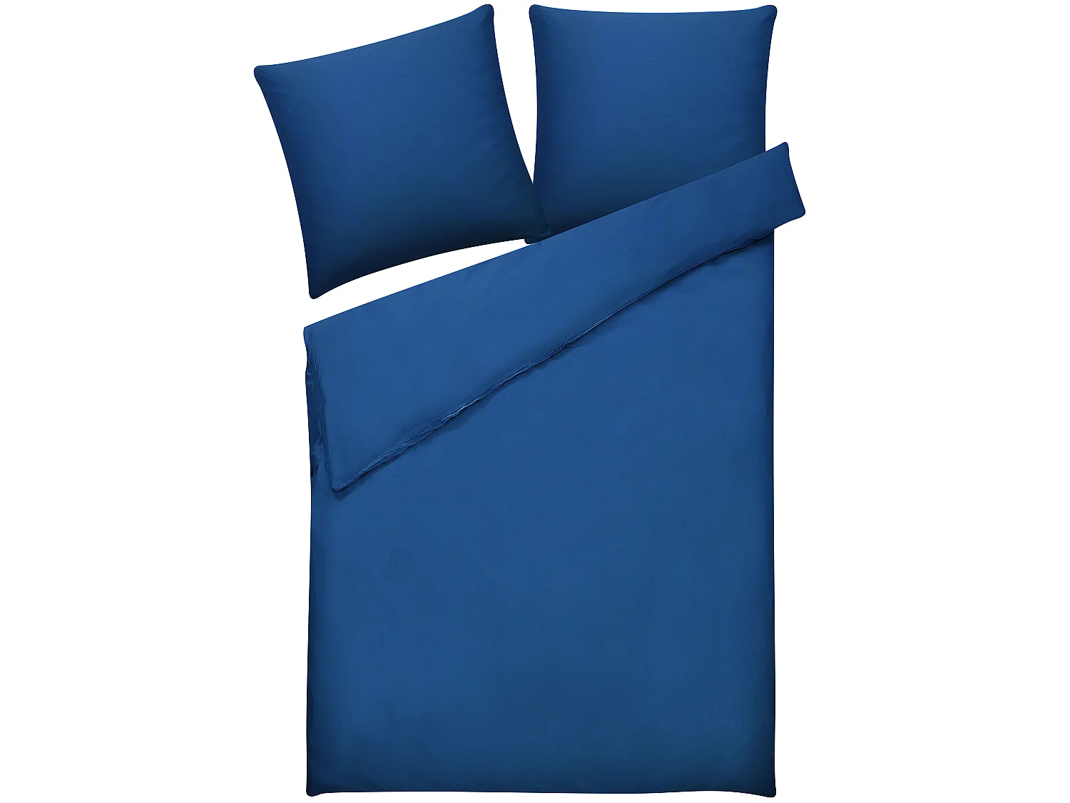 Ensemble de housses de couette HARMONRIDGE Satin de coton 155 x 220 cm Bleu foncé