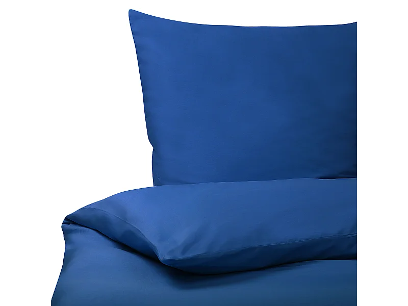 Ensemble de housses de couette HARMONRIDGE Satin de coton 155 x 220 cm Bleu foncé