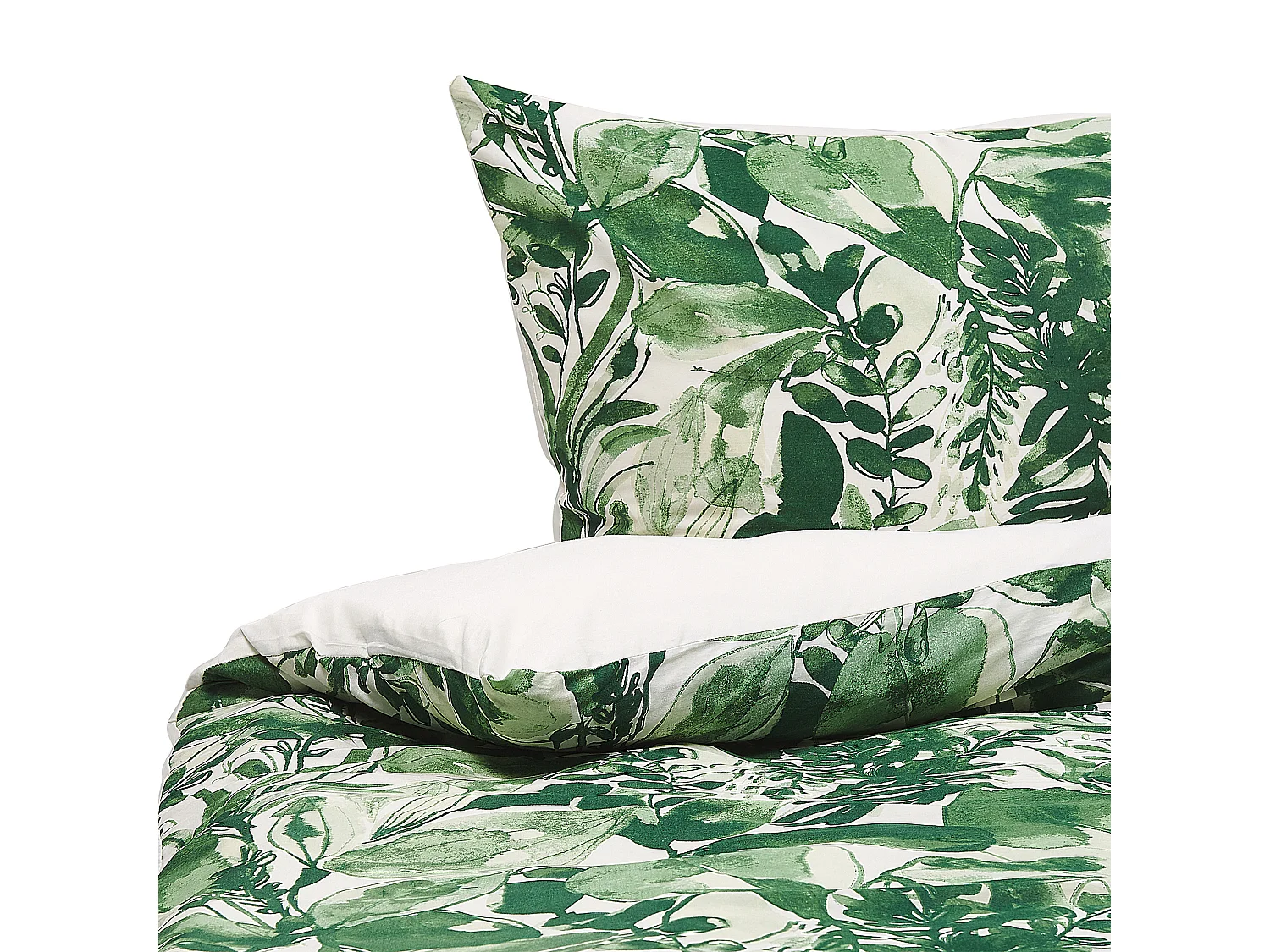 Bettwäsche-Set GREENWOOD Baumwollsatin 135 x 200 cm Grün