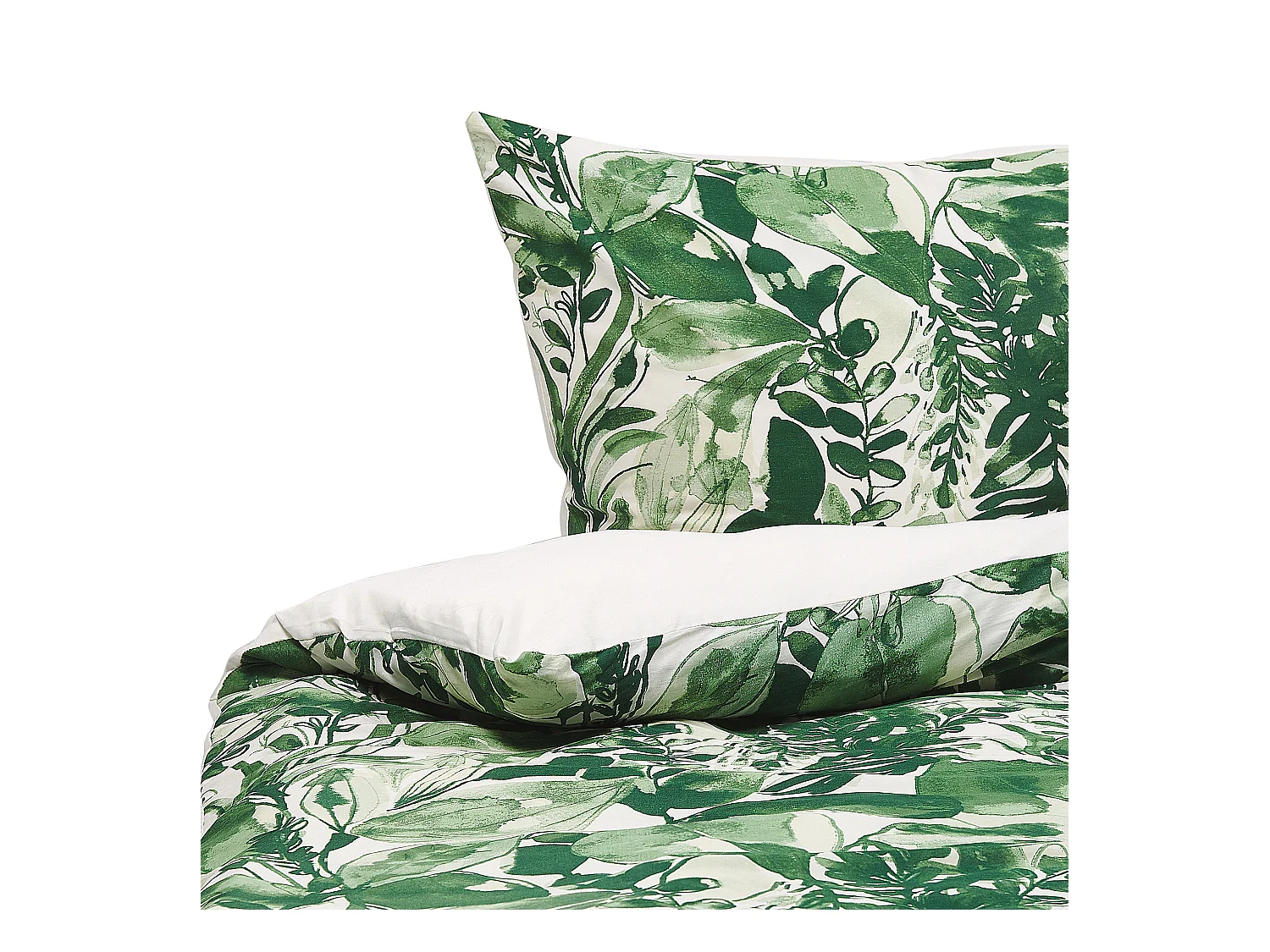 Ensemble de housses de couette GREENWOOD Satin de coton 135 x 200 cm Vert