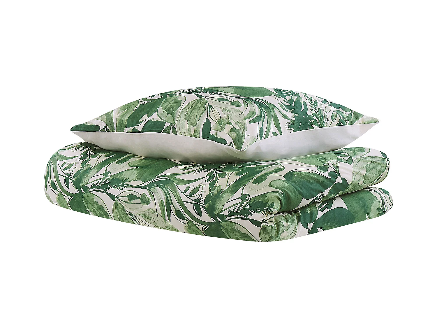 Dekbedovertrekset GREENWOOD Satijn katoen 135 x 200 cm Groen