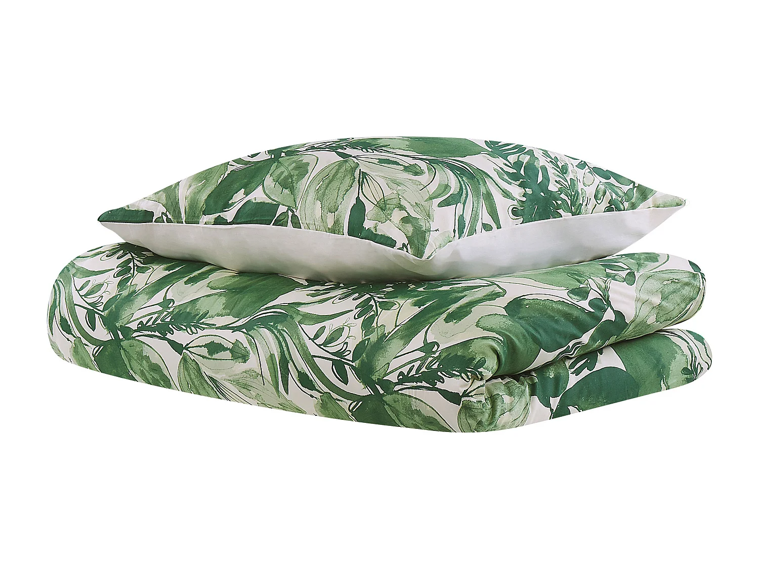 Ensemble de housses de couette GREENWOOD Satin de coton 135 x 200 cm Vert