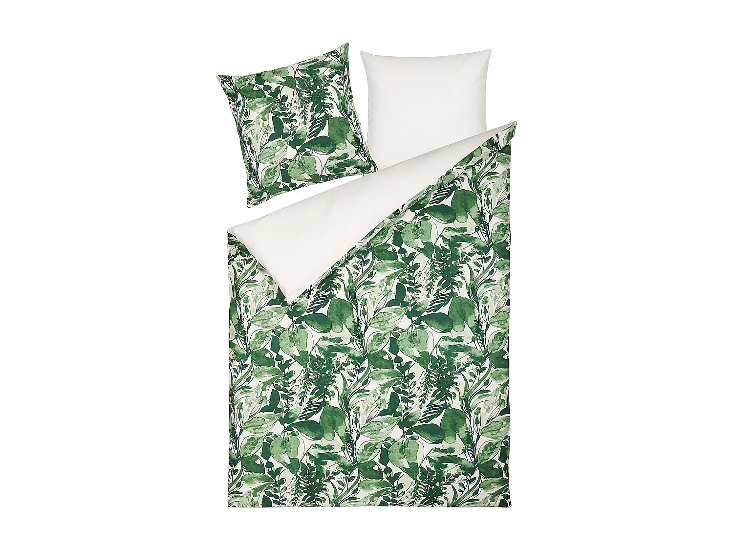 Ensemble de housses de couette GREENWOOD Satin de coton 135 x 200 cm Vert