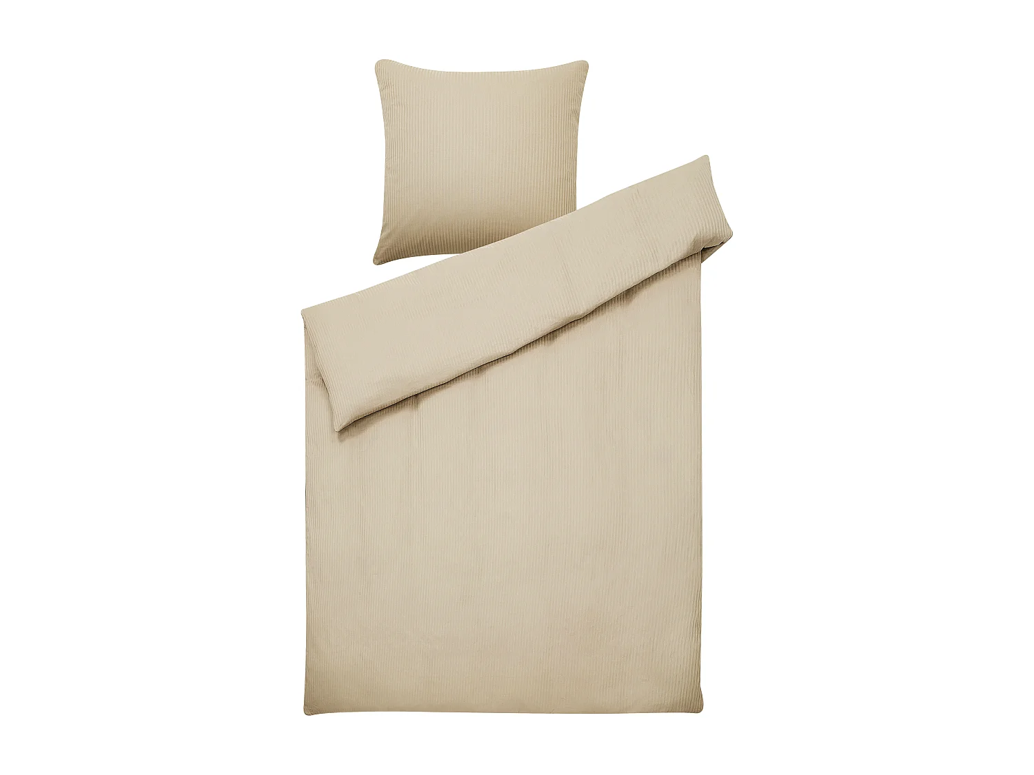 Bettwäsche Set beige 2-teilig Standardgröße 135x200 cm mit Knöpfen Avondale