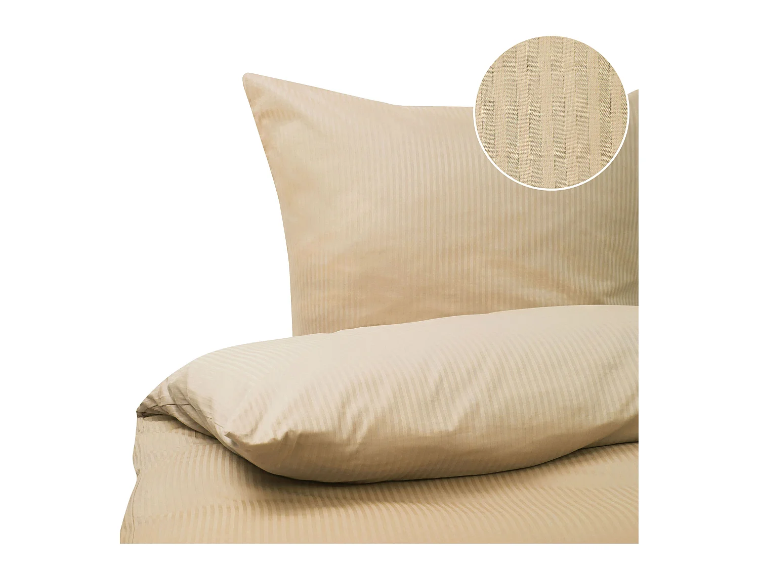 Ensemble de housses de couette AVONDALE Satin de coton 135 x 200 cm Beige