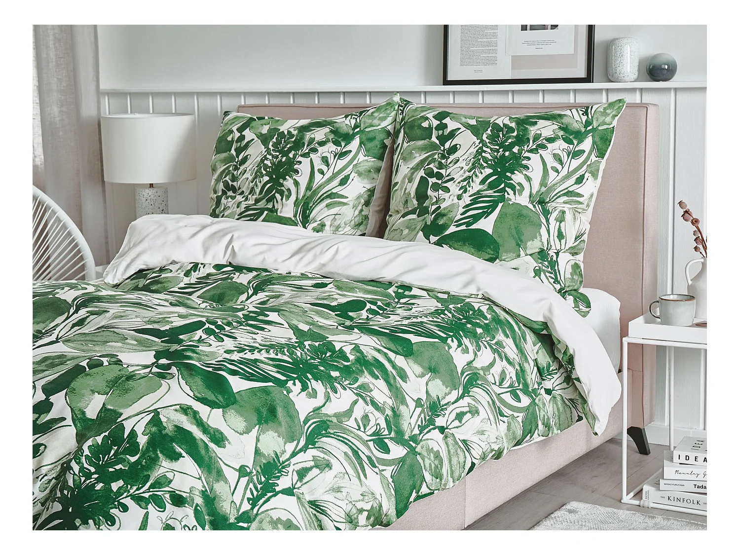 Komplet pościeli GREENWOOD Bawełna satynowa 155 x 220 cm Zielony