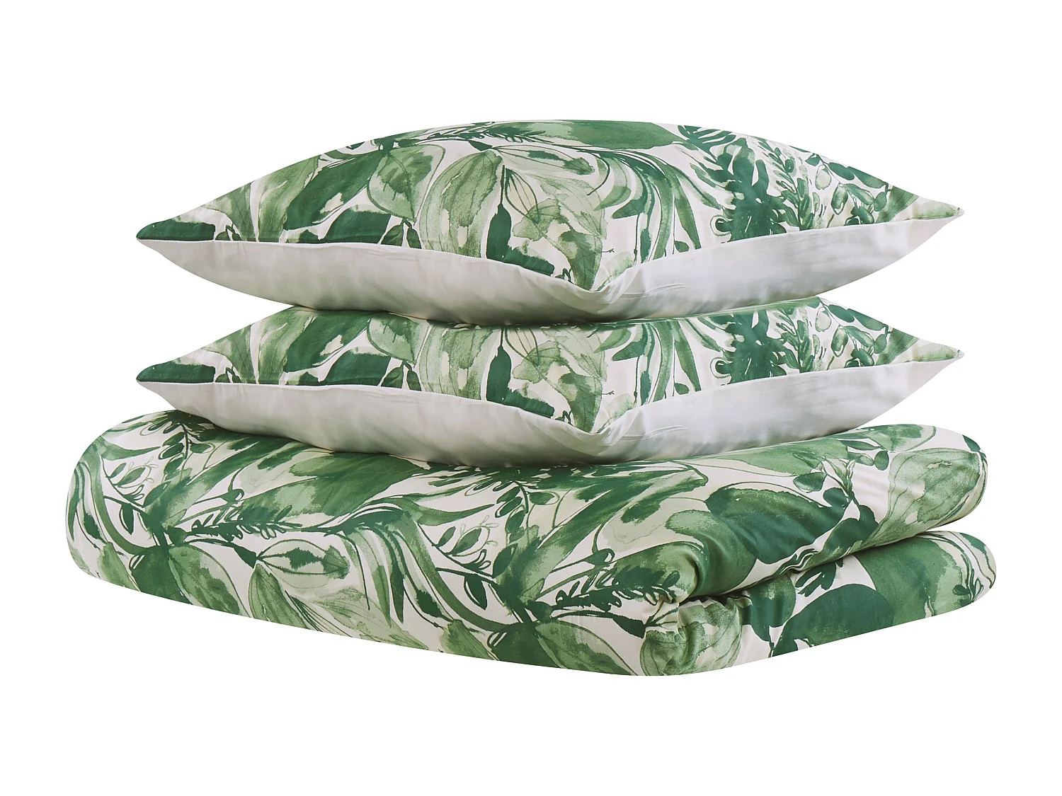 Bettwäsche-Set GREENWOOD Baumwollsatin 155 x 220 cm Grün