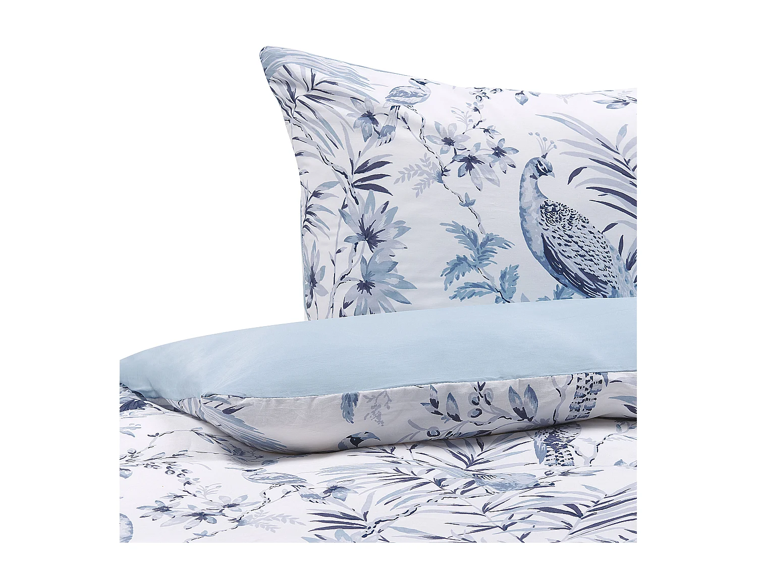 Bettwäsche-Set BALLARD Baumwollsatin 135 x 200 cm Blau
