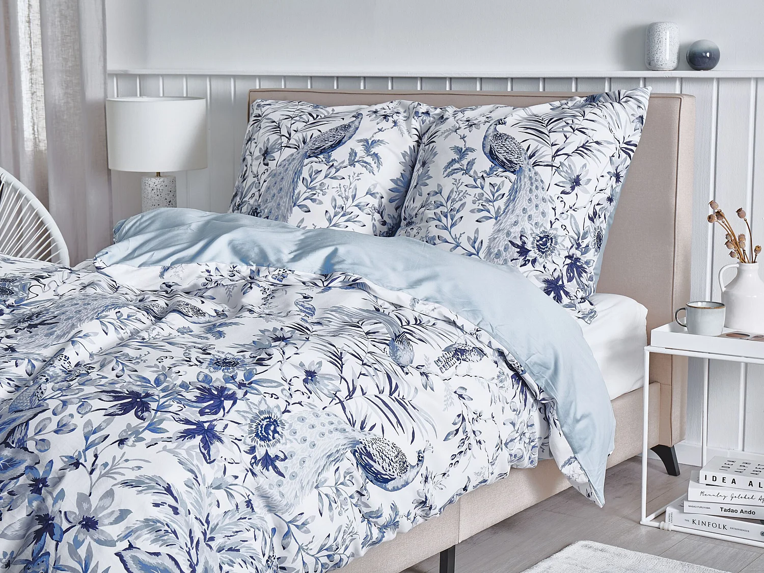 Duvet Cover Set BALLARD Sateen Cotton 135 x 200 cm Blue