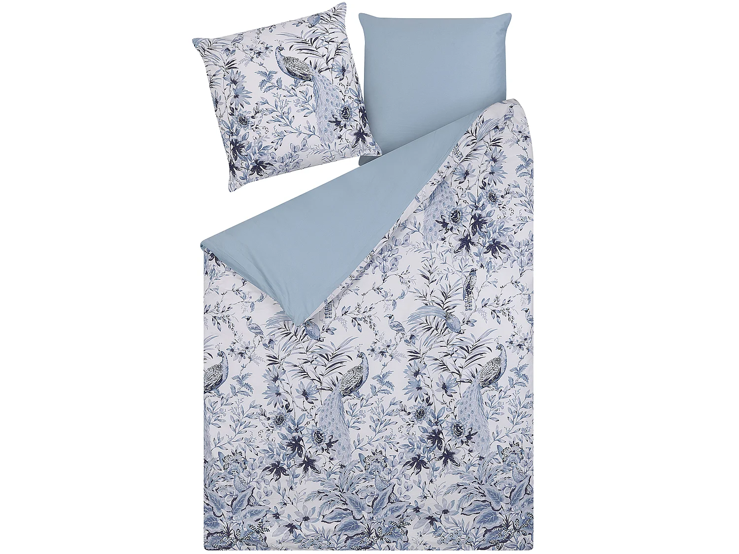 Dekbedovertrekset BALLARD Satijn katoen 135 x 200 cm Blauw