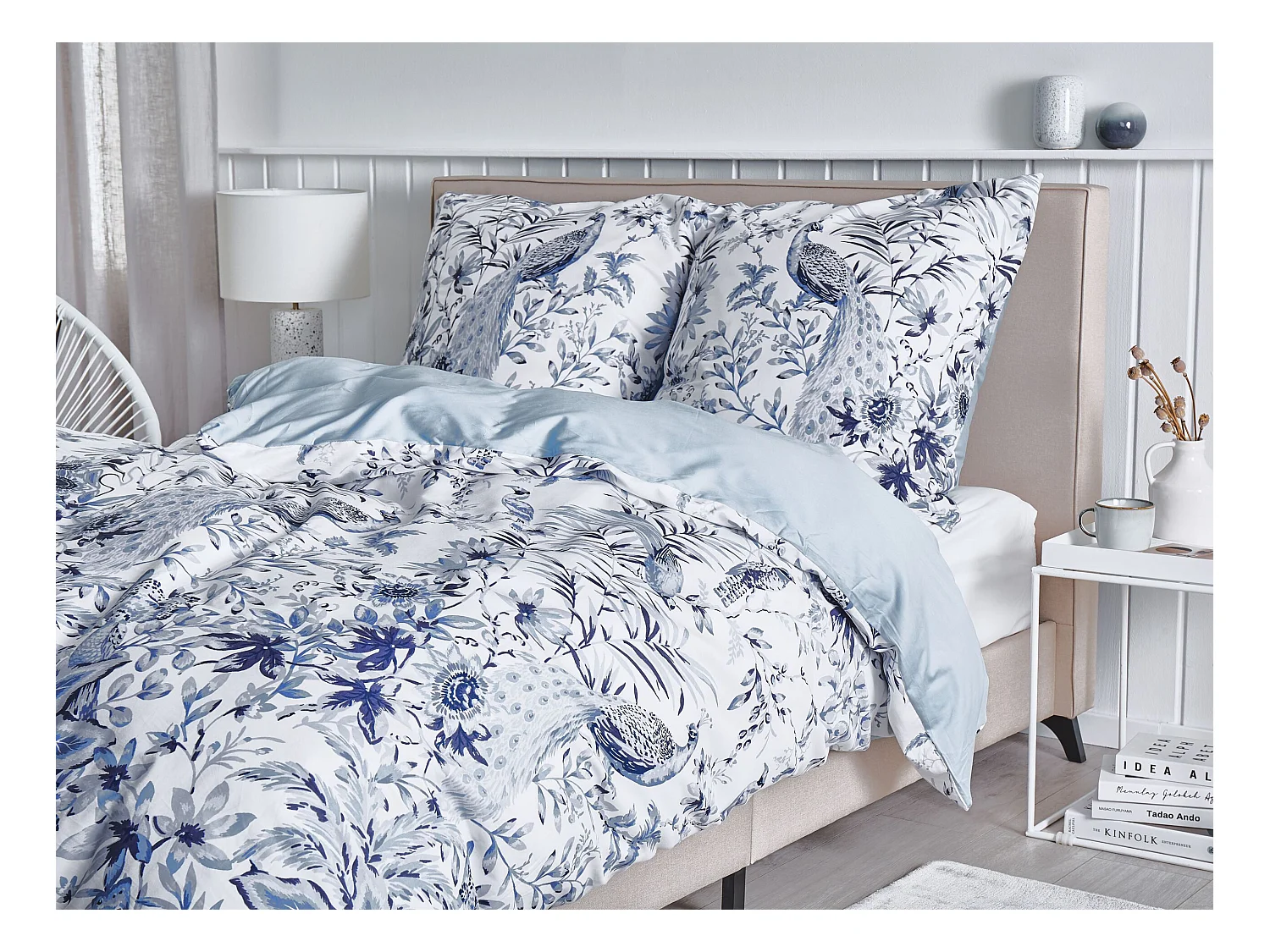 Dekbedovertrekset BALLARD Satijn katoen 155 x 220 cm Blauw