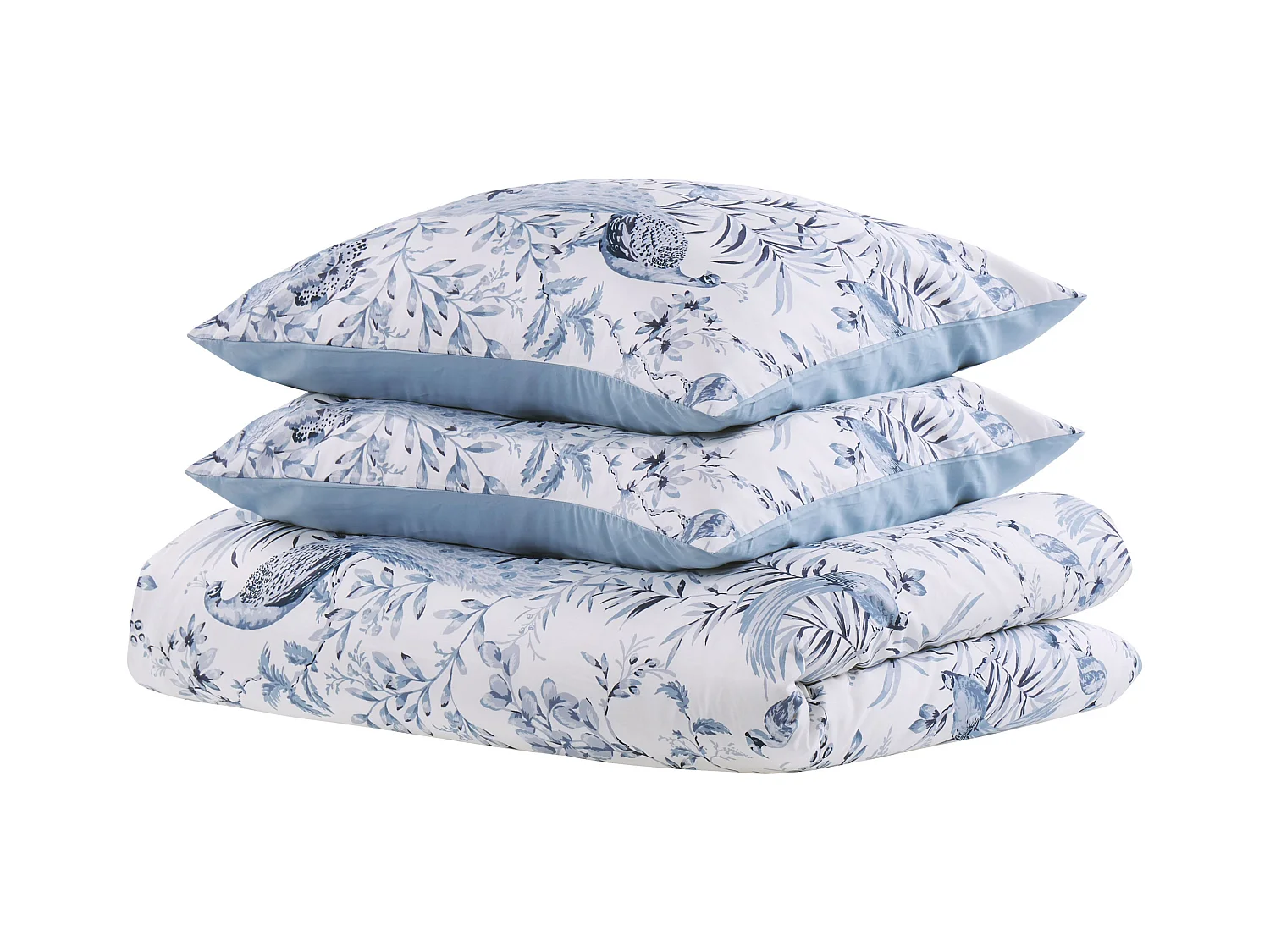 Dekbedovertrekset BALLARD Satijn katoen 155 x 220 cm Blauw