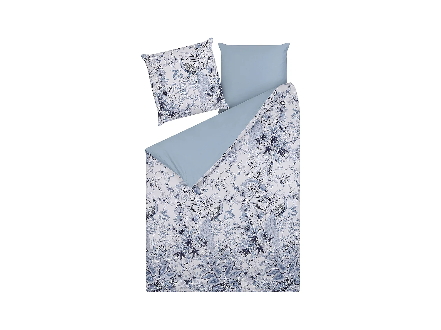 Dekbedovertrekset BALLARD Satijn katoen 155 x 220 cm Blauw