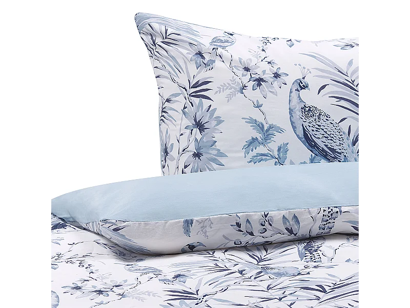 Modernes Bettwäsche Set weiß / blau Baumwolle 155 x 220 cm Ballard