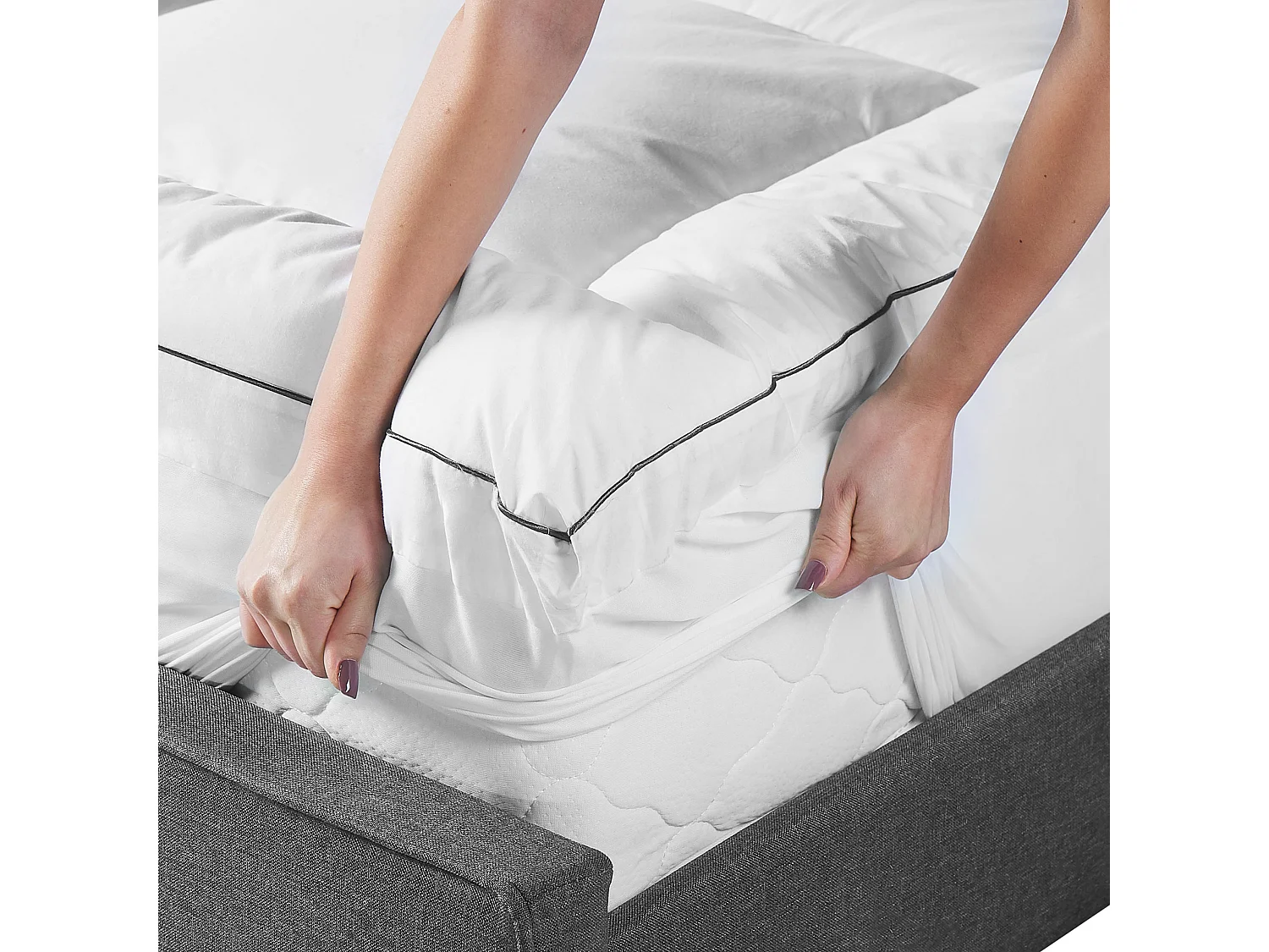 Matratzen Topper Japara Baumwolle 90 x 200 cm weiß Mulhacen