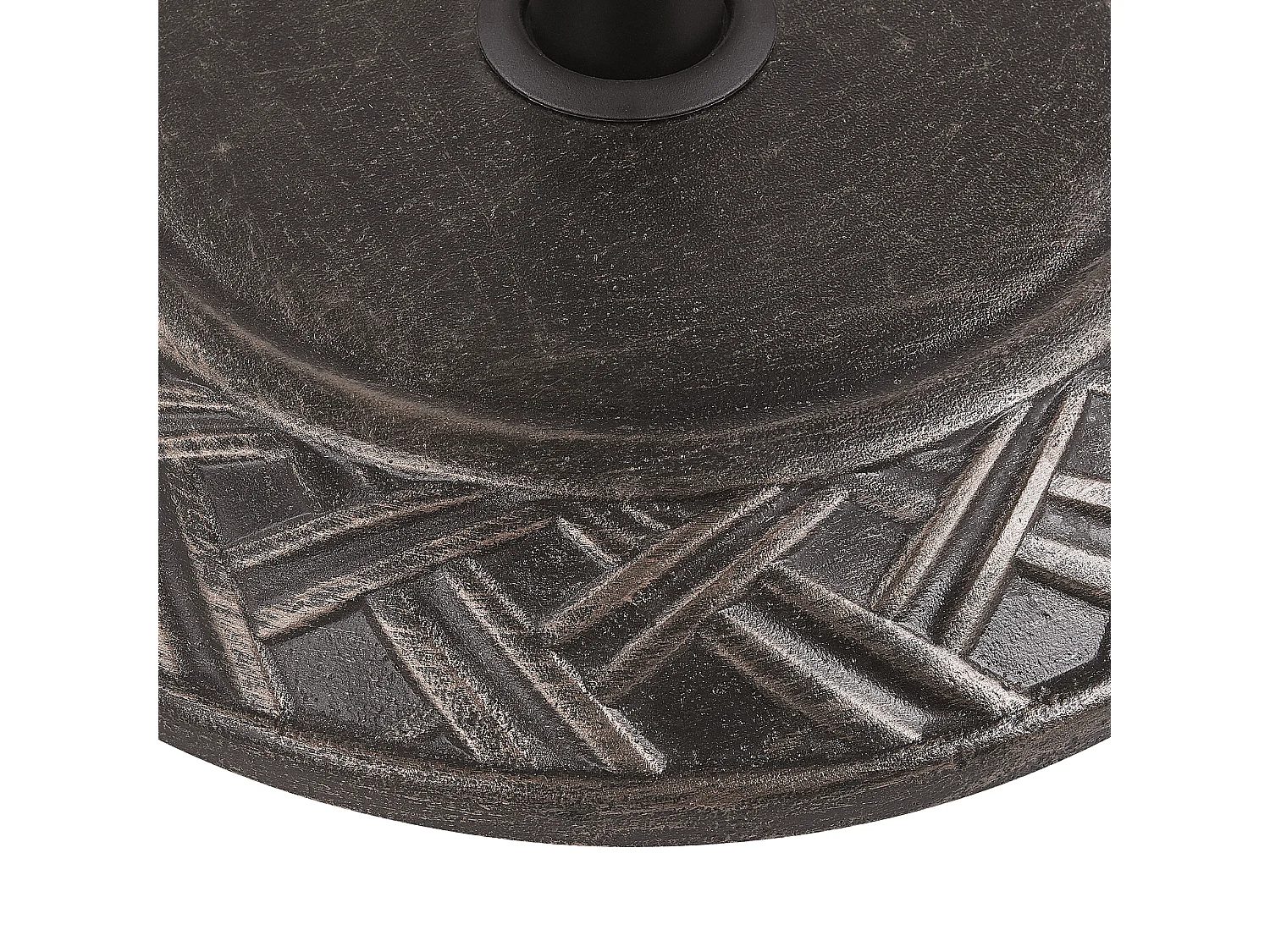 Sonnenschirmständer rund in Braun aus Beton und Stahl Schirmfuß ⌀ 50cm Capaci