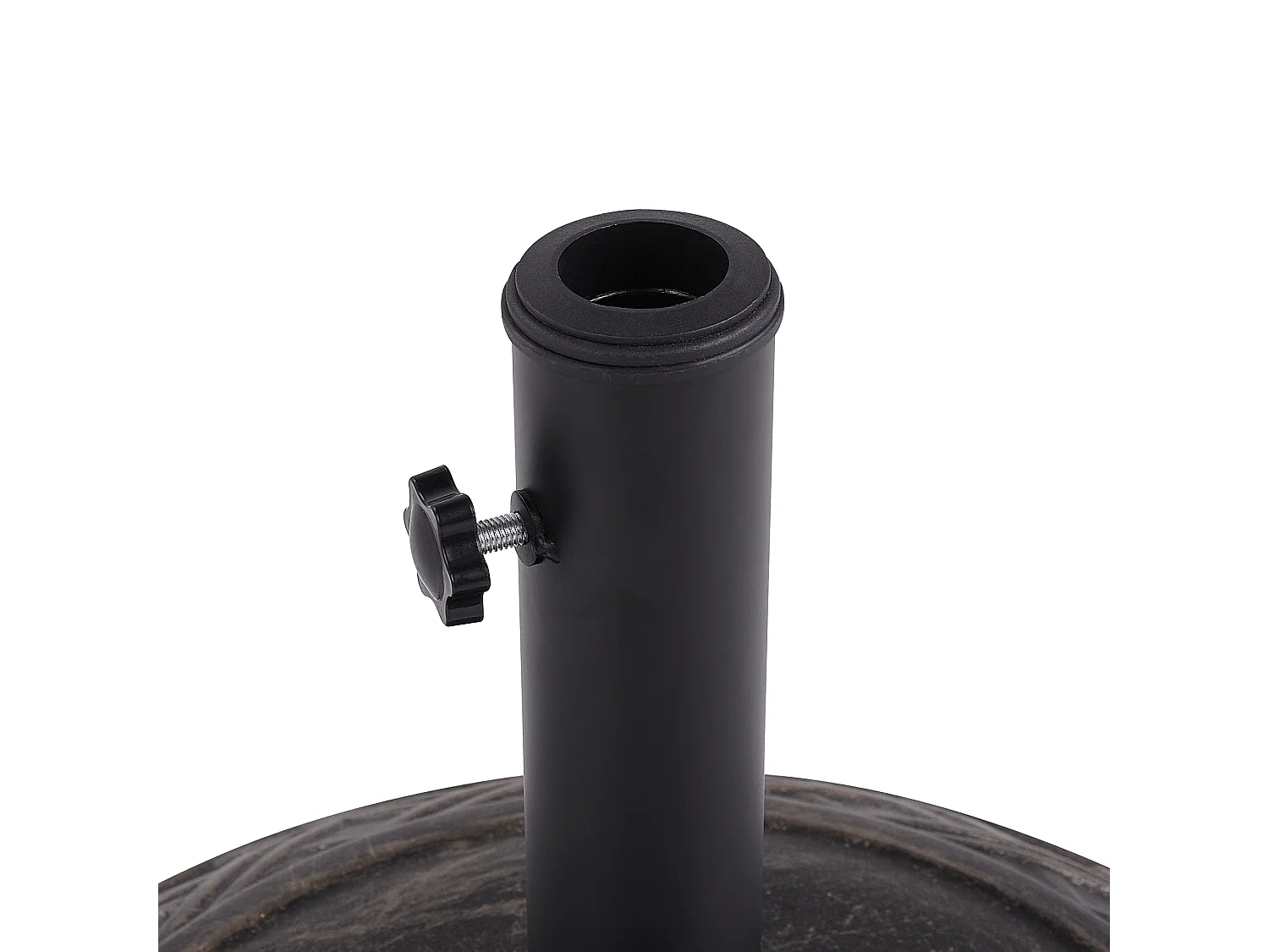 Sonnenschirmständer rund in Braun aus Beton und Stahl Schirmfuß ⌀ 50cm Capaci