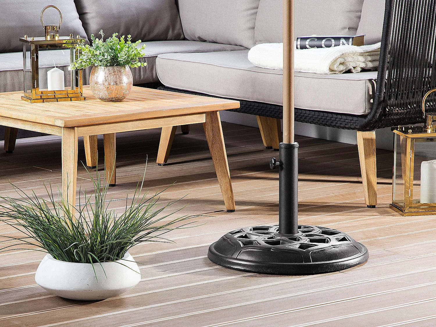 Socle de parasol CETO Noir Rond 23 kg