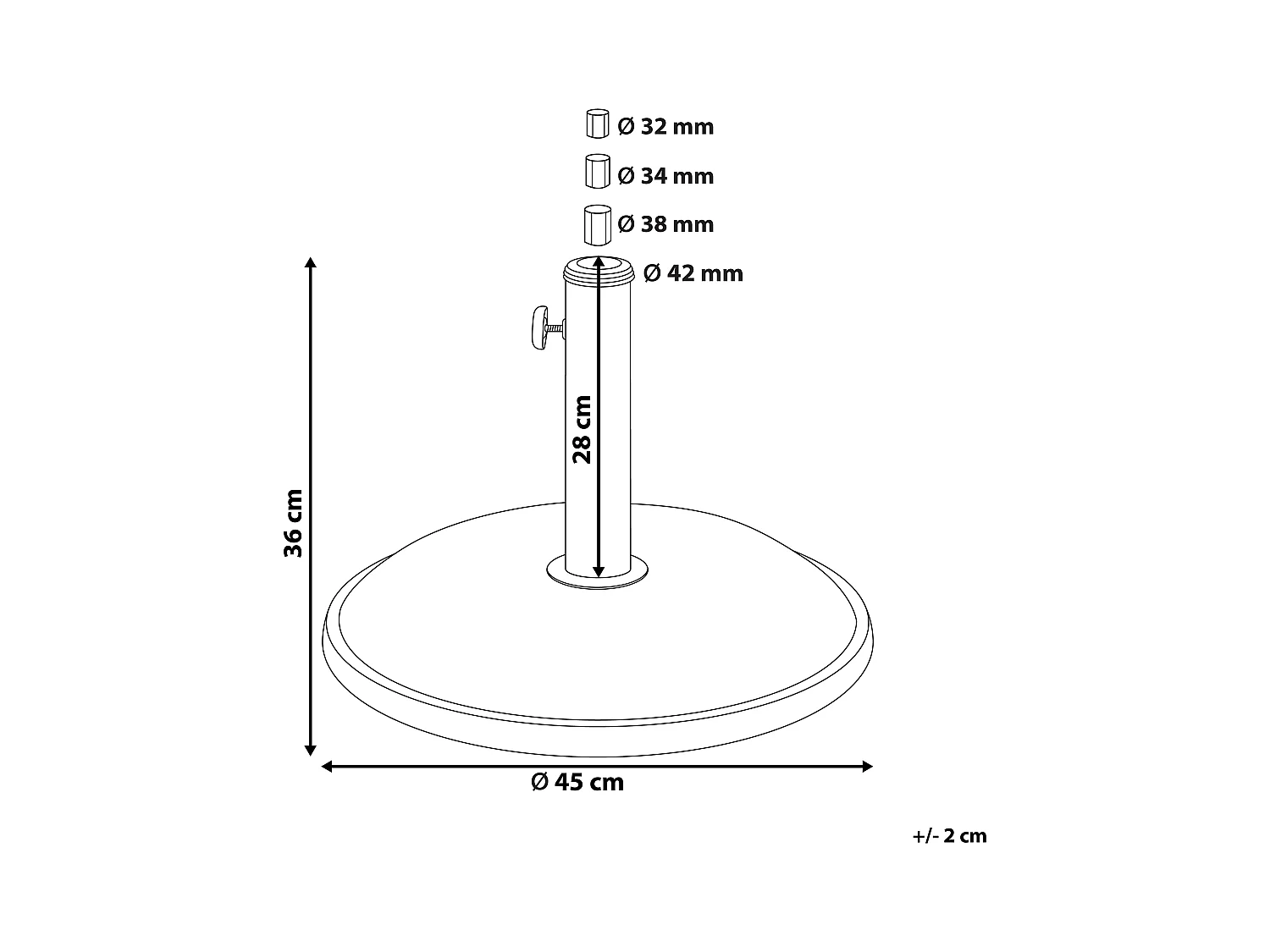 Base per ombrellone CANZO Nero Rotonda 21 kg