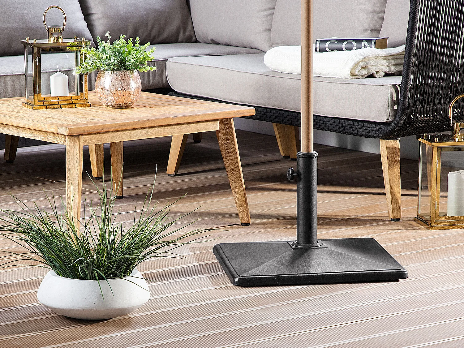 Socle de parasol CERVO Noir Carré 25 kg