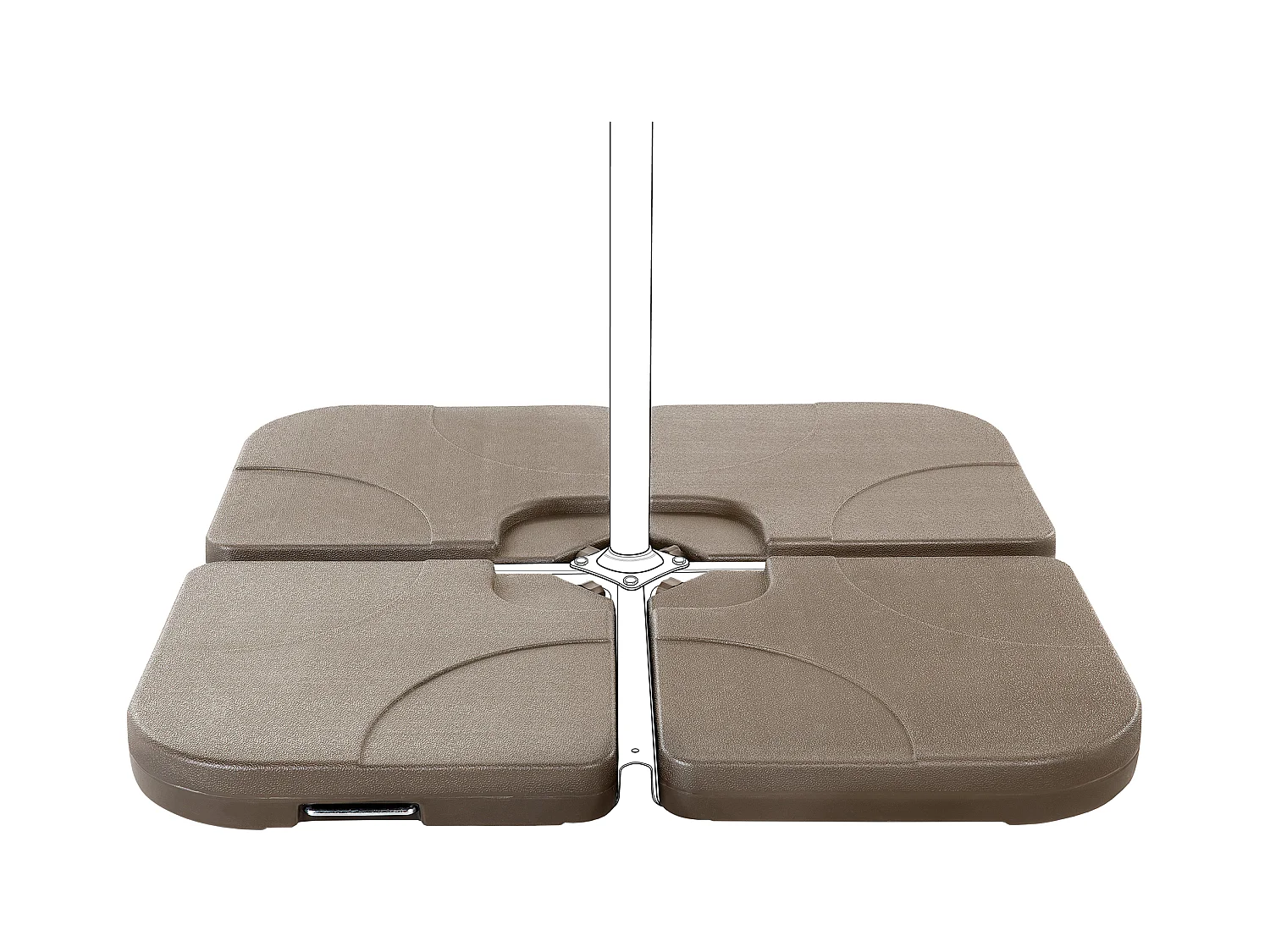 Socle de parasol CARIA Taupe Carré 9 kg