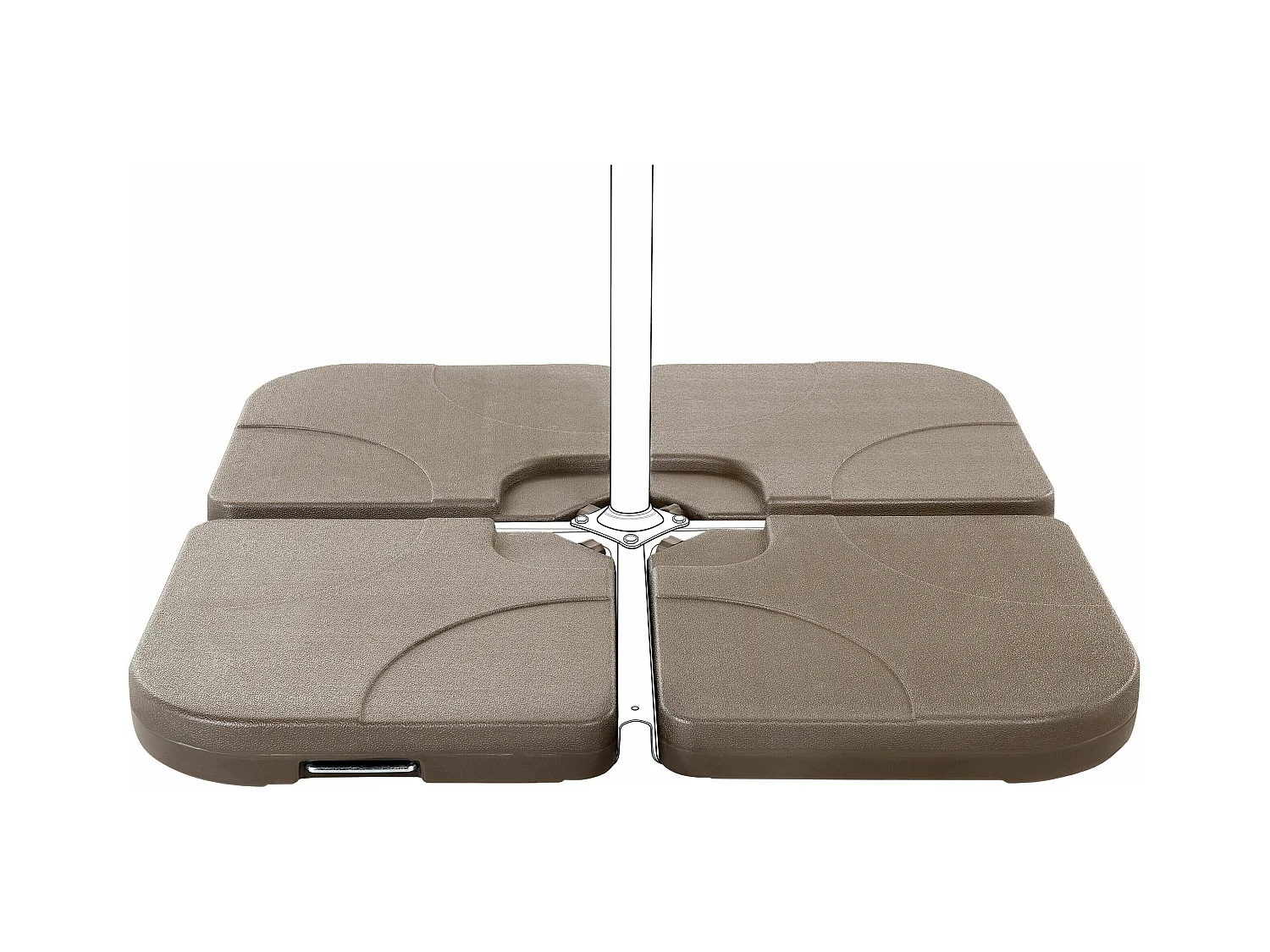 Parasolvoet CARIA Taupe Vierkant 9 kg