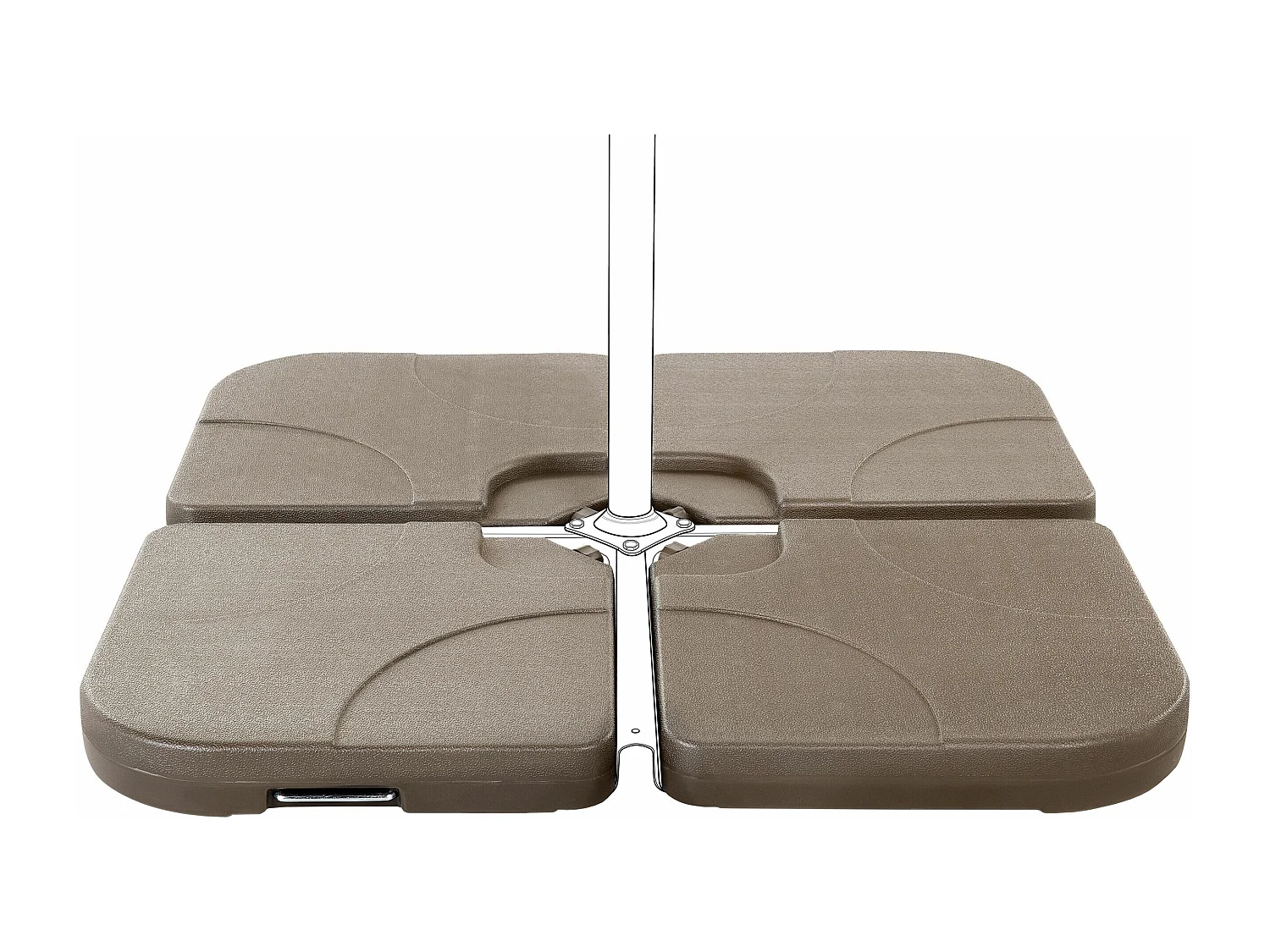 Moderne Beschwerungsplatten Braun Kunststoff 4 Stück befüllbar Schokolade Caria