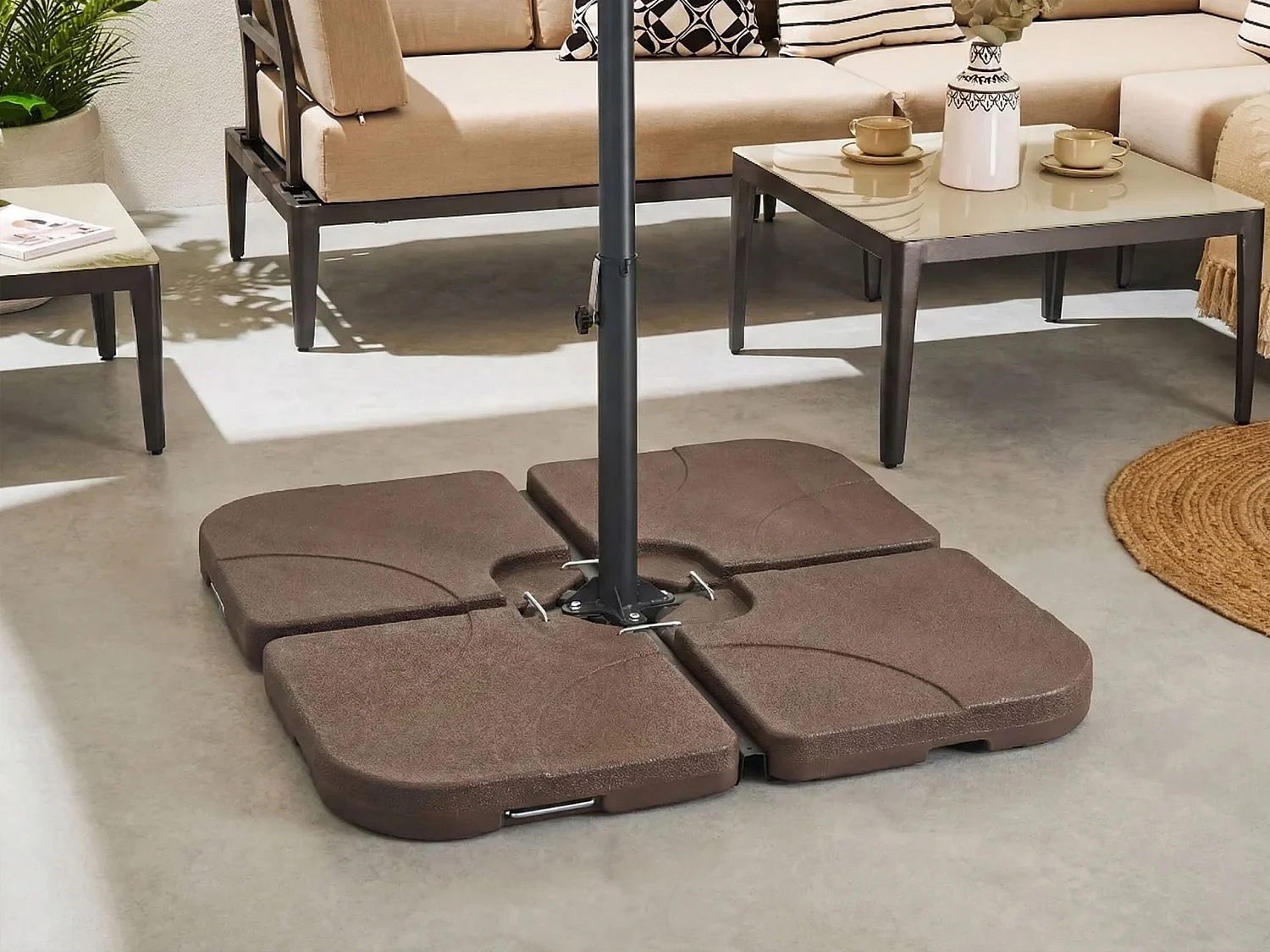 Socle de parasol CARIA Taupe Carré 9 kg