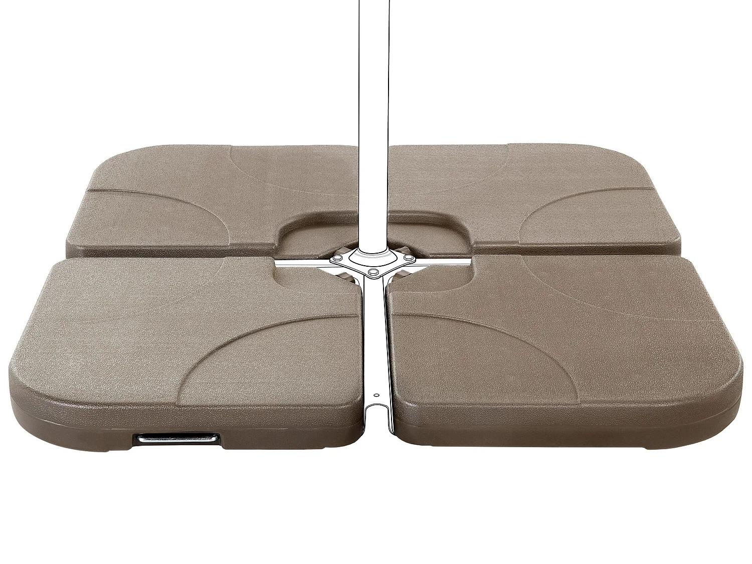 Parasol Base CARIA Taupe Square 9 kg