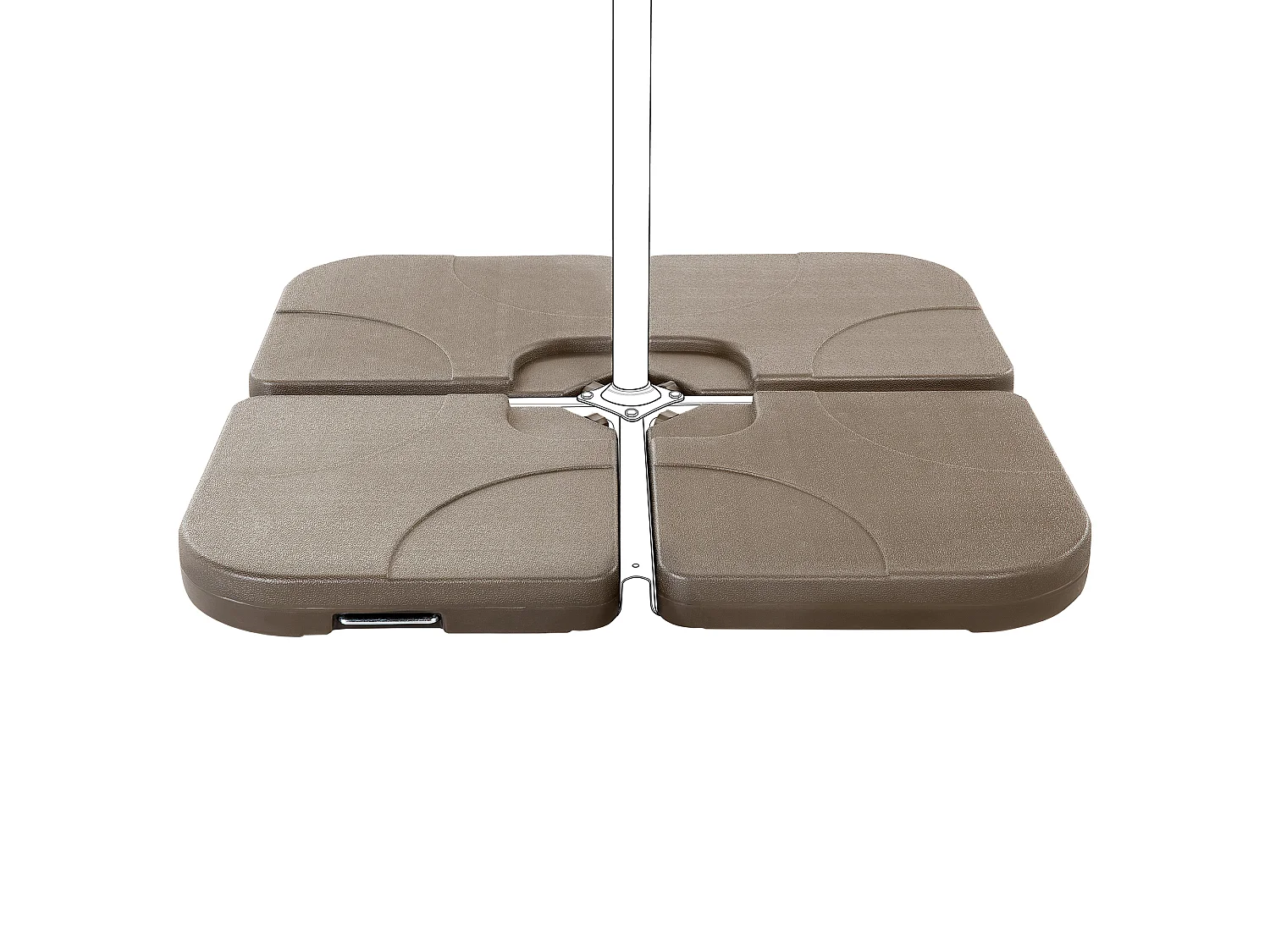 Parasol Base CARIA Taupe Square 9 kg