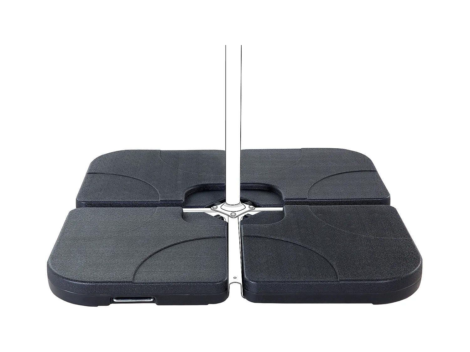 Socle de parasol CARIA Noir Carré 9 kg