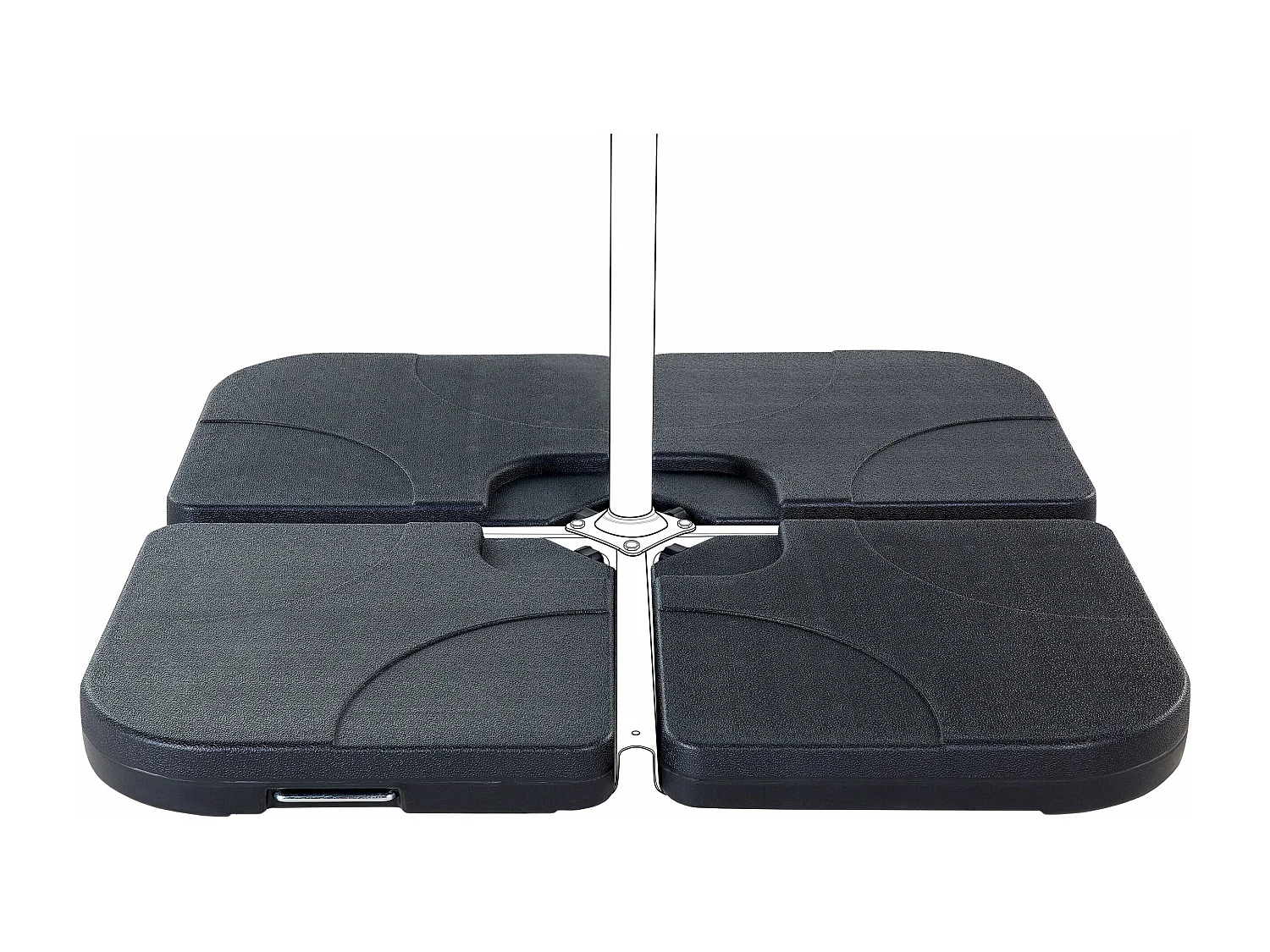 Socle de parasol CARIA Noir Carré 9 kg