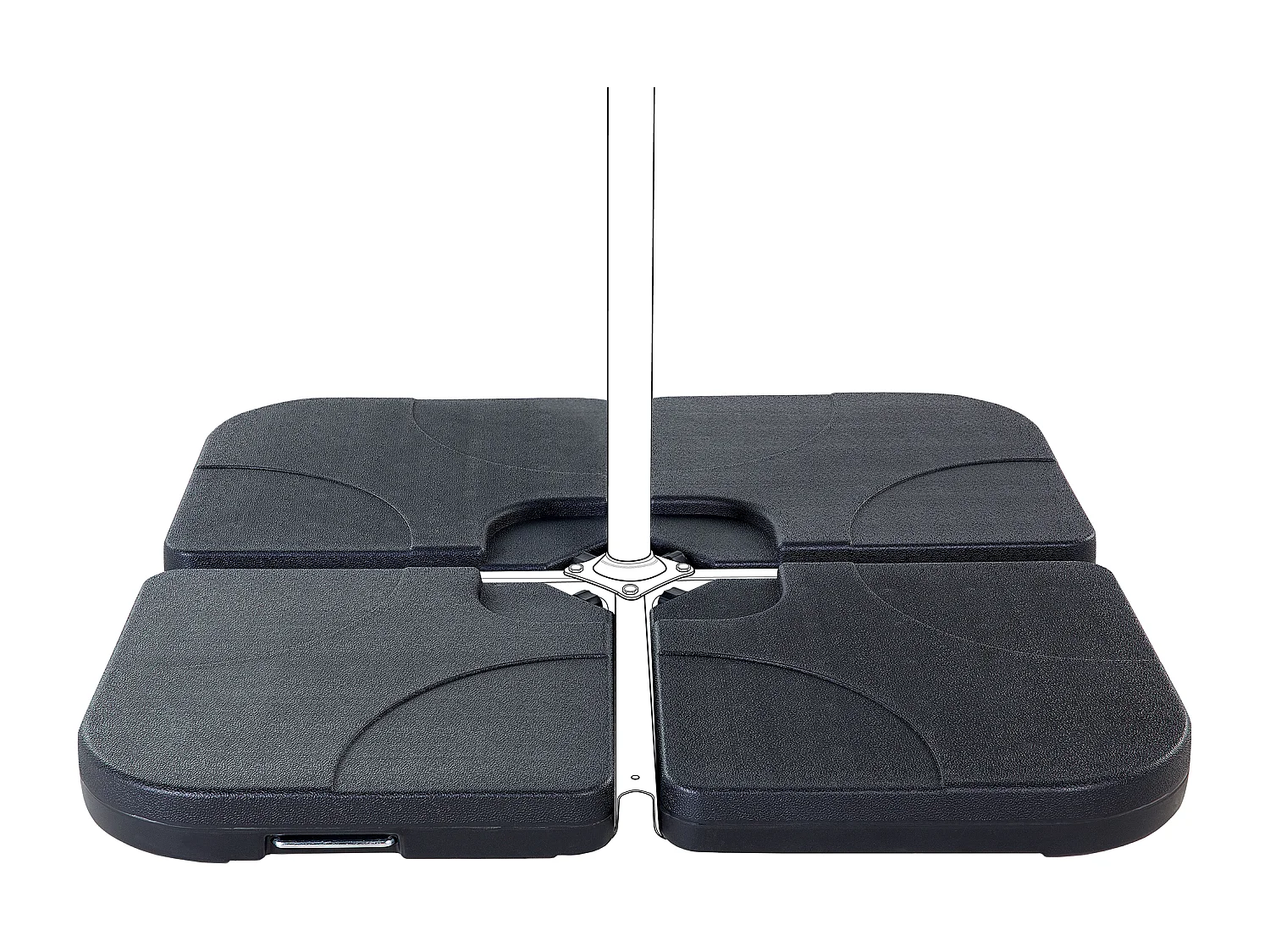 Base para sombrilla CARIA Negro Cuadrada 9 kg