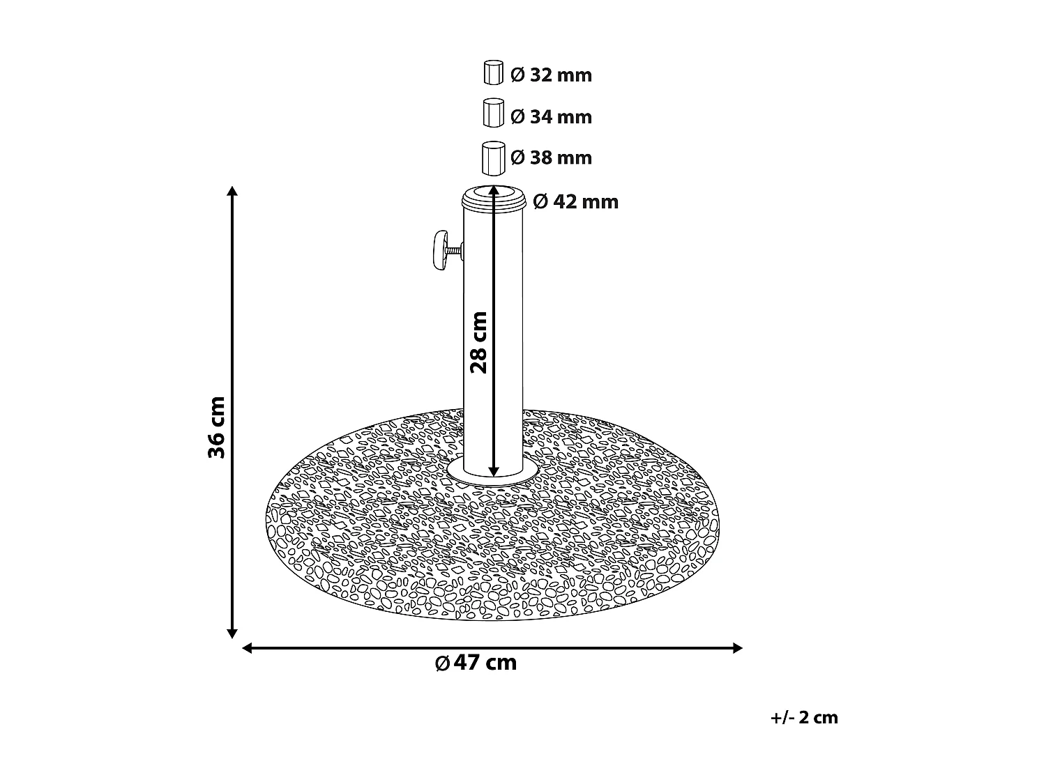 Base para sombrilla CEVO Blanco Redonda 21 kg