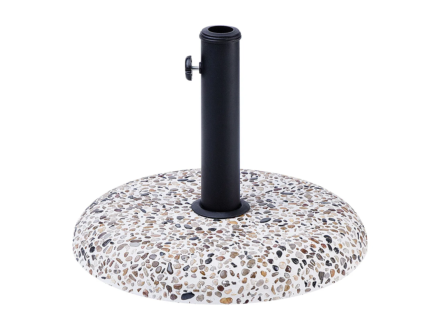 Moderner Sonnenschirmständer weiß aus Beton in Steinoptik rund ⌀ 47cm Cevo