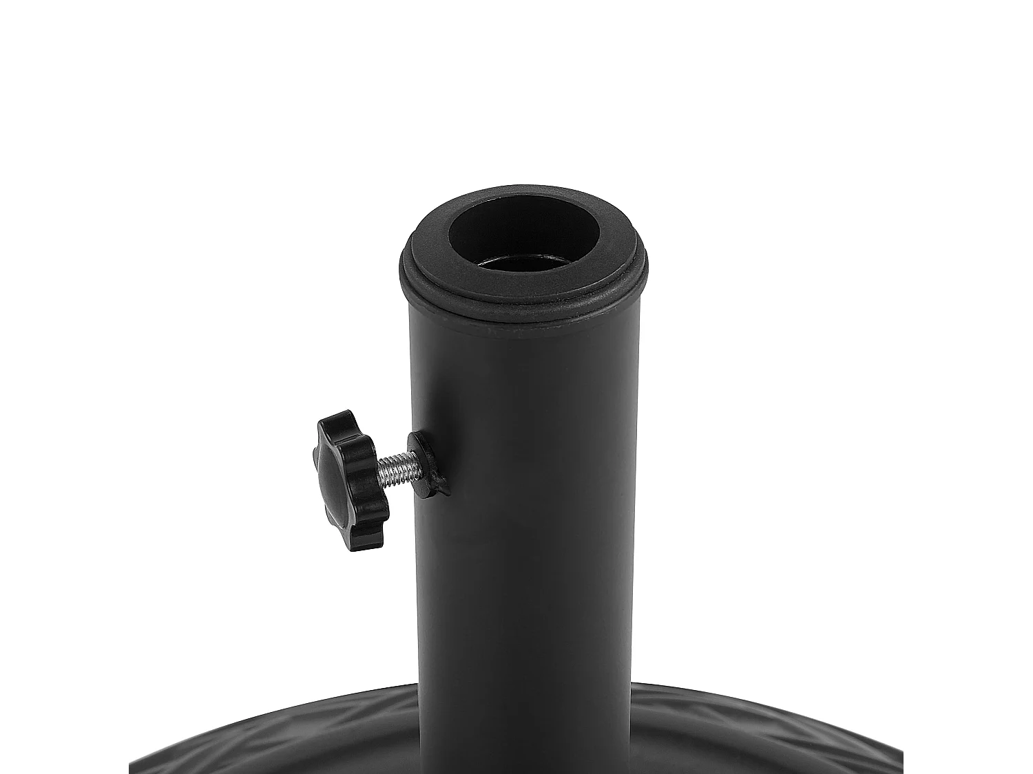 Sonnenschirmständer rund in Schwarz aus Beton und Stahl Schirmfuß ⌀ 50cm Capaci