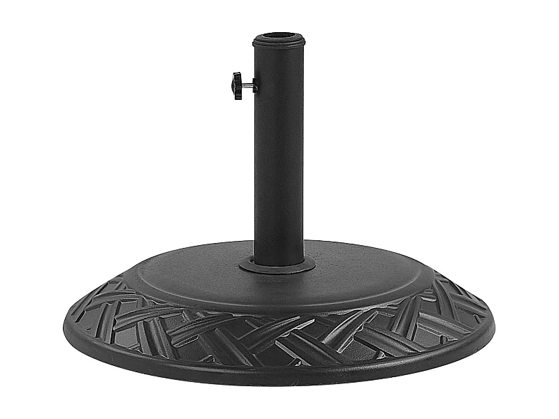 Sonnenschirmständer rund in Schwarz aus Beton und Stahl Schirmfuß ⌀ 50cm Capaci